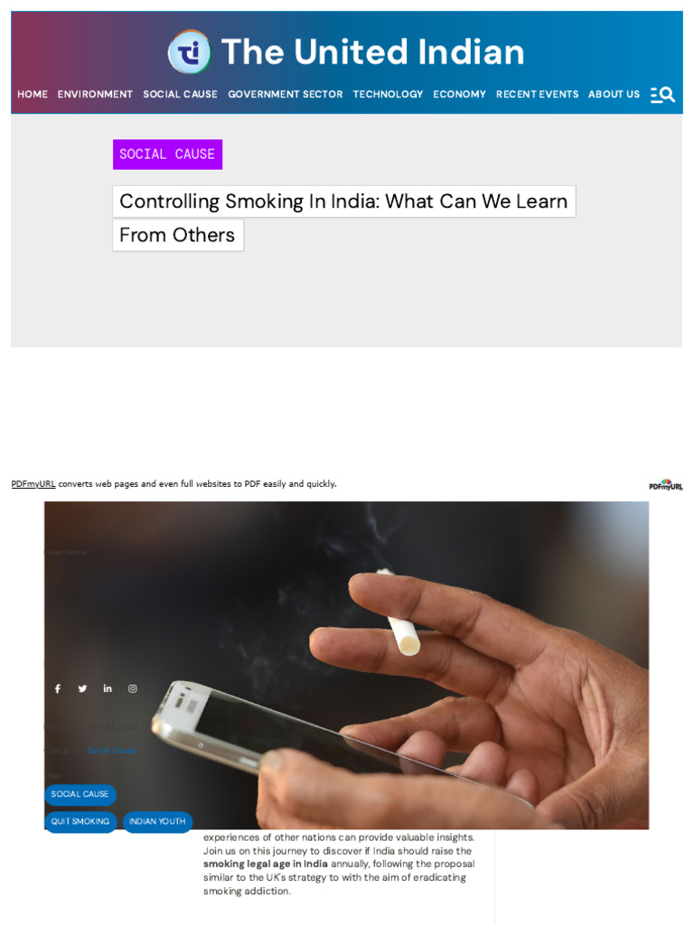 Raising India's Legal Smoking Age | PDF | Tobacco Smoking