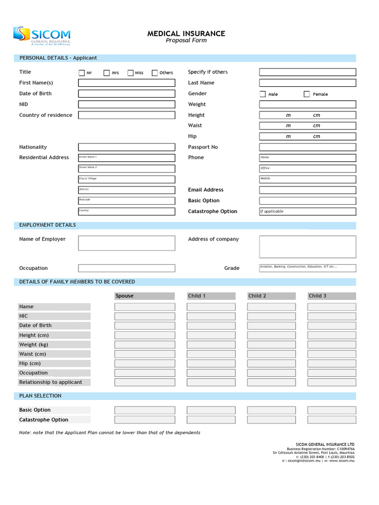 Medical Application Form | PDF | Medicine | Patient