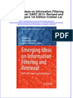 Download textbook Emerging Ideas On Information Filtering And Retrieval Dart 2013 Revised And Invited Papers 1St Edition Cristian Lai ebook all chapter pdf 