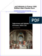 Download textbook Epicureans And Atheists In France 1650 1729 1St Edition Alan Charles Kors ebook all chapter pdf 
