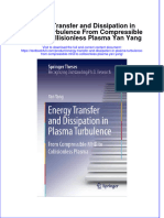 Download pdf Energy Transfer And Dissipation In Plasma Turbulence From Compressible Mhd To Collisionless Plasma Yan Yang ebook full chapter 