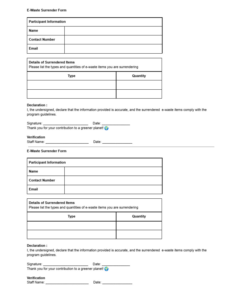 E-Waste Surrender Form | PDF