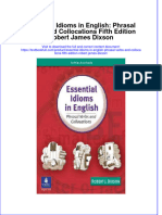 PDF Essential Idioms in English Phrasal Verbs and Collocations Fifth Edition Robert James Dixson Ebook Full Chapter