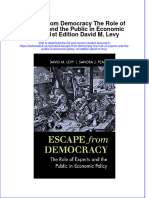 Textbook Escape From Democracy The Role of Experts and The Public in Economic Policy 1St Edition David M Levy Ebook All Chapter PDF