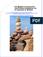 Textbook Equilibrium Models in Economics Purposes and Critical Limitations 1St Edition Lawrence A Boland Ebook All Chapter PDF