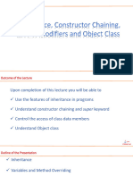 Lecture 5 Inheritance Constructor Chaining Access Modifiers and Object Class