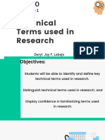 Technical Terms Used in Research