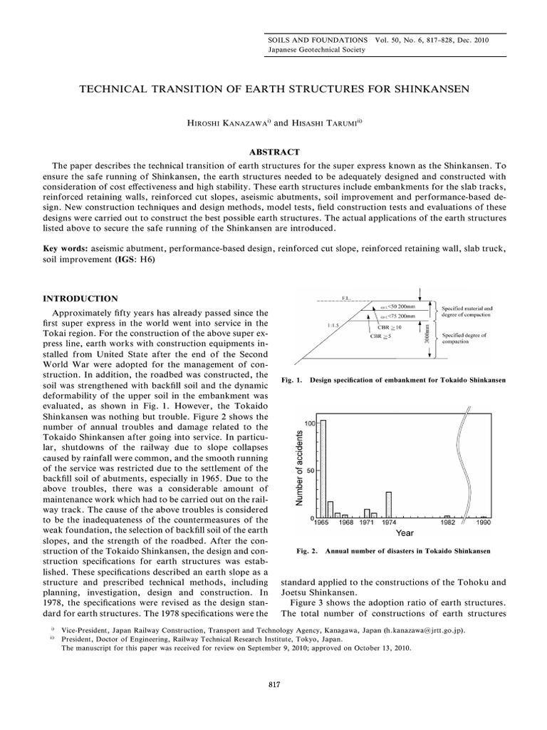 Technical Transition of Earth Structures For Shinkansen | PDF ...