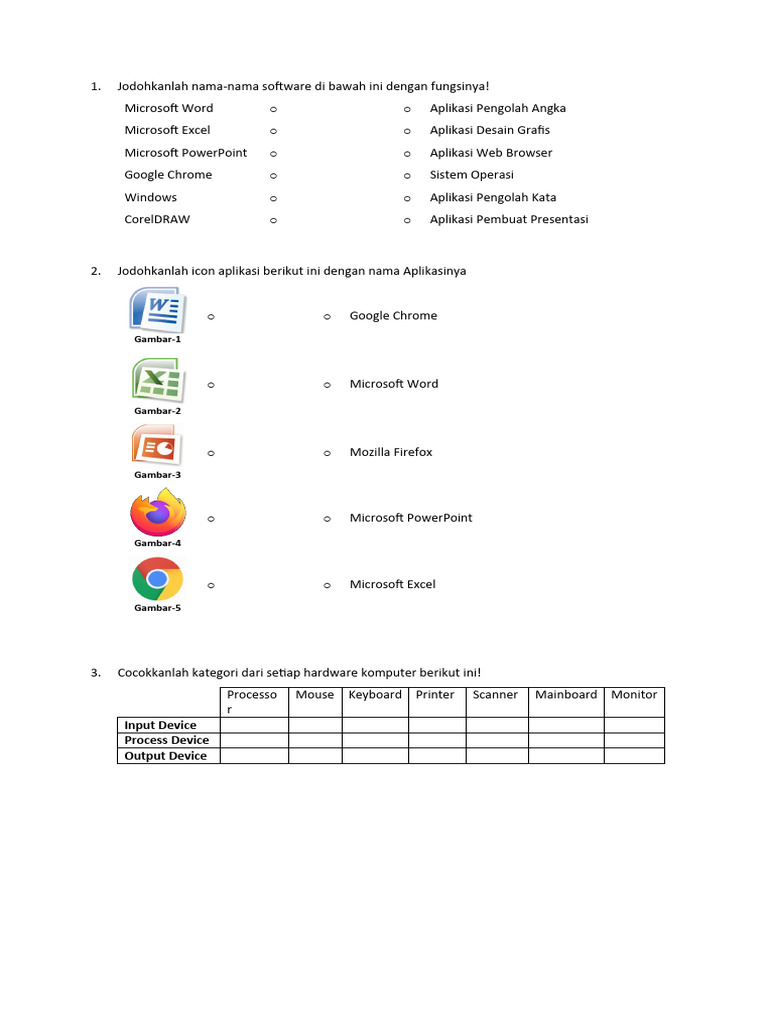 Contoh Soal Menjodohkan Pdf