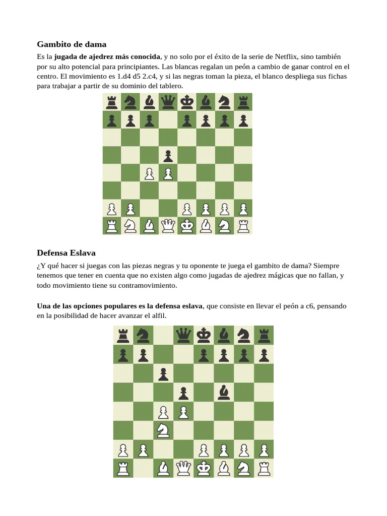 Estrategias de Ajedrez para Principiantes | PDF | Aperturas de ajedrez ...