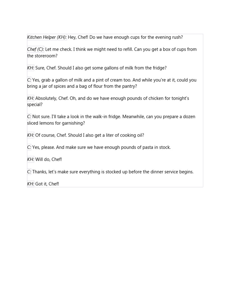 Kitchen Helper | PDF