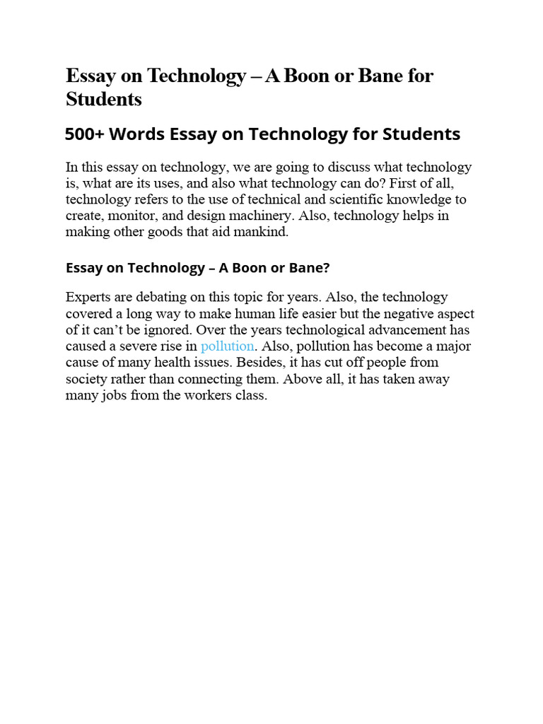 Essay On Technology Pdf Innovation Mobile App