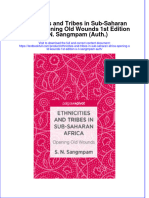 Textbook Ethnicities and Tribes in Sub Saharan Africa Opening Old Wounds 1St Edition S N Sangmpam Auth Ebook All Chapter PDF
