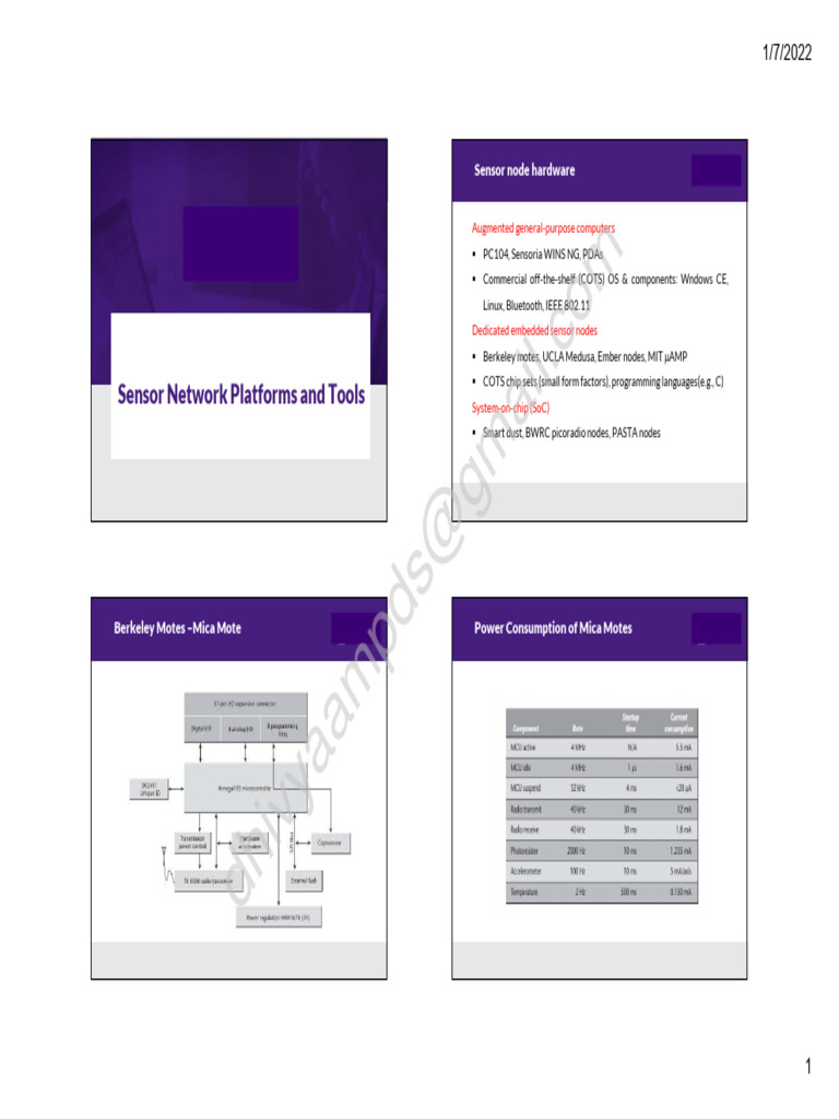 Sensor Network Platforms Overview | PDF | System On A Chip | Embedded ...