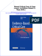 Textbook Evidence Based Critical Care A Case Study Approach 1St Edition Robert C Hyzy Eds Ebook All Chapter PDF