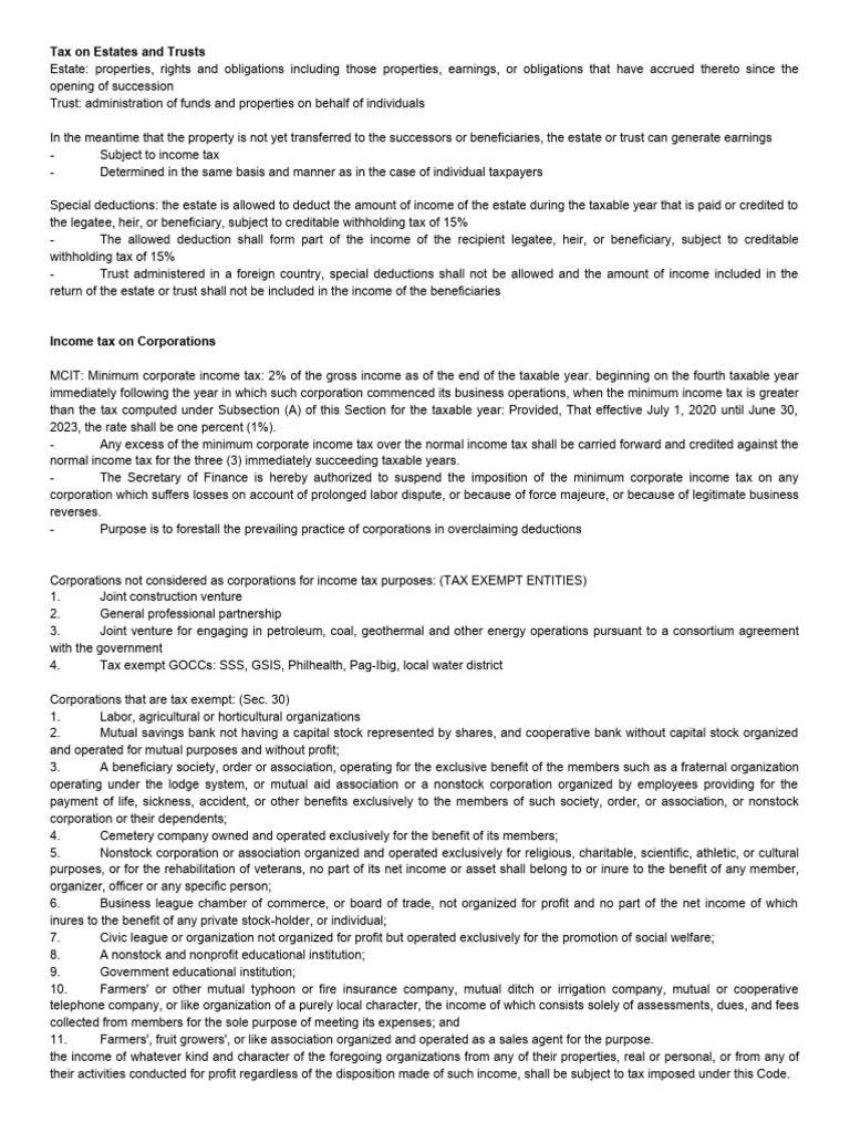 Understanding Estate and Trust Taxes | PDF | Corporate Tax In The ...