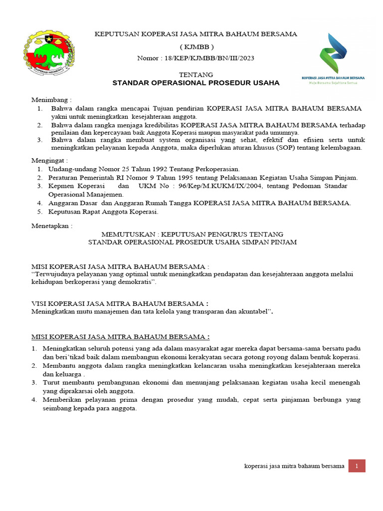 Sop Koperasi Pdf