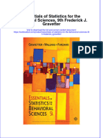 PDF Essentials of Statistics For The Behavioral Sciences 9Th Frederick J Gravetter Ebook Full Chapter