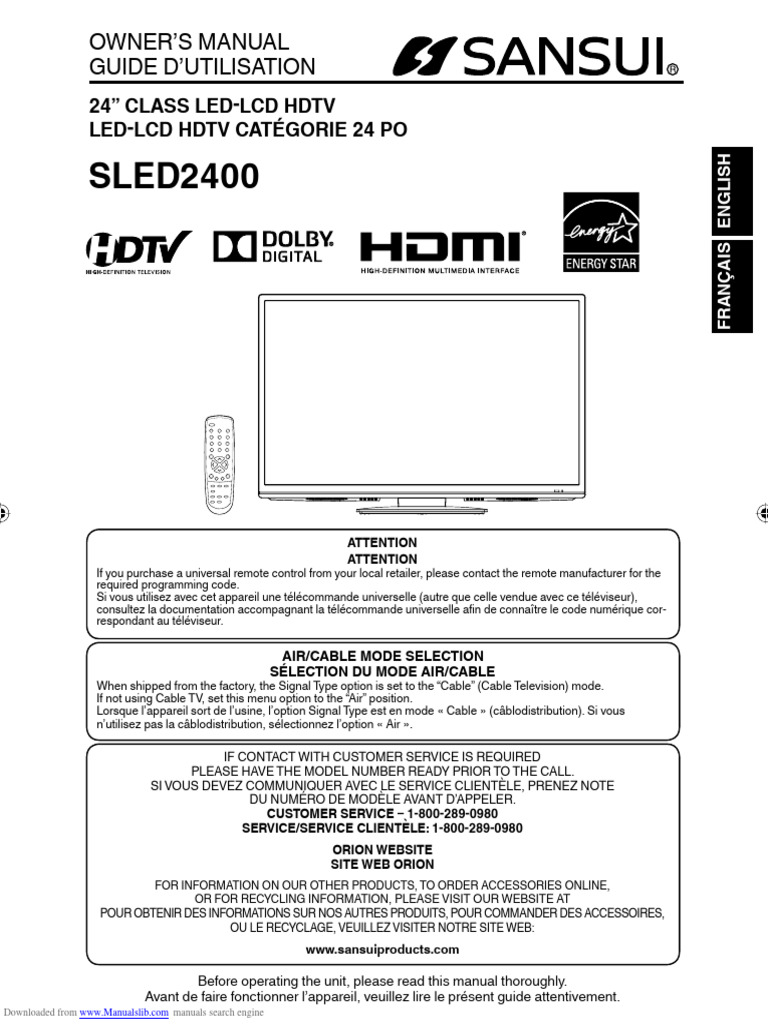 sansui-sled2400-hdtv-owner-s-manual-pdf-cable-television