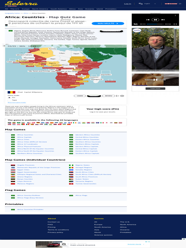 Seterra Printable Maps Africa