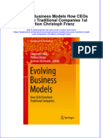 Download textbook Evolving Business Models How Ceos Transform Traditional Companies 1St Edition Christoph Franz ebook all chapter pdf 