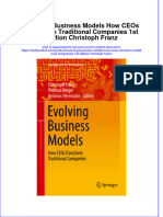 Textbook Evolving Business Models How Ceos Transform Traditional Companies 1St Edition Christoph Franz Ebook All Chapter PDF