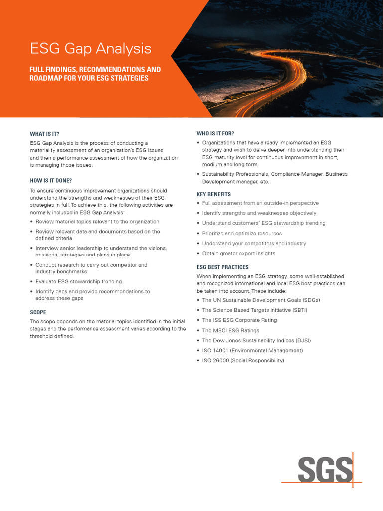 ESG Gap Analysis Overview and Benefits | PDF | Sustainability | Economy ...