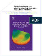 Download textbook Experimental Methods And Instrumentation For Chemical Engineers Second Edition Patience ebook all chapter pdf 