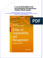 Download textbook Essays On Sustainability And Management Emerging Perspectives 1St Edition Runa Sarkar ebook all chapter pdf 