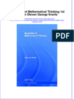 Textbook Essentials of Mathematical Thinking 1St Edition Steven George Krantz Ebook All Chapter PDF