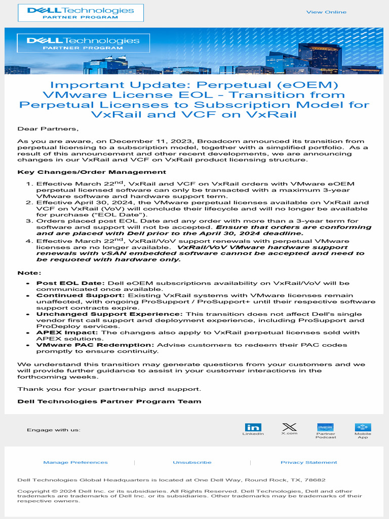 Important update perpetual eoem vmware license eol for vxrail pdf