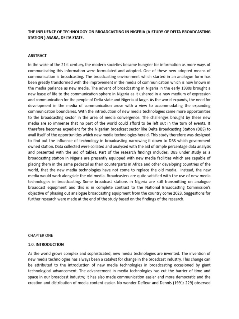 Influence Of Technology