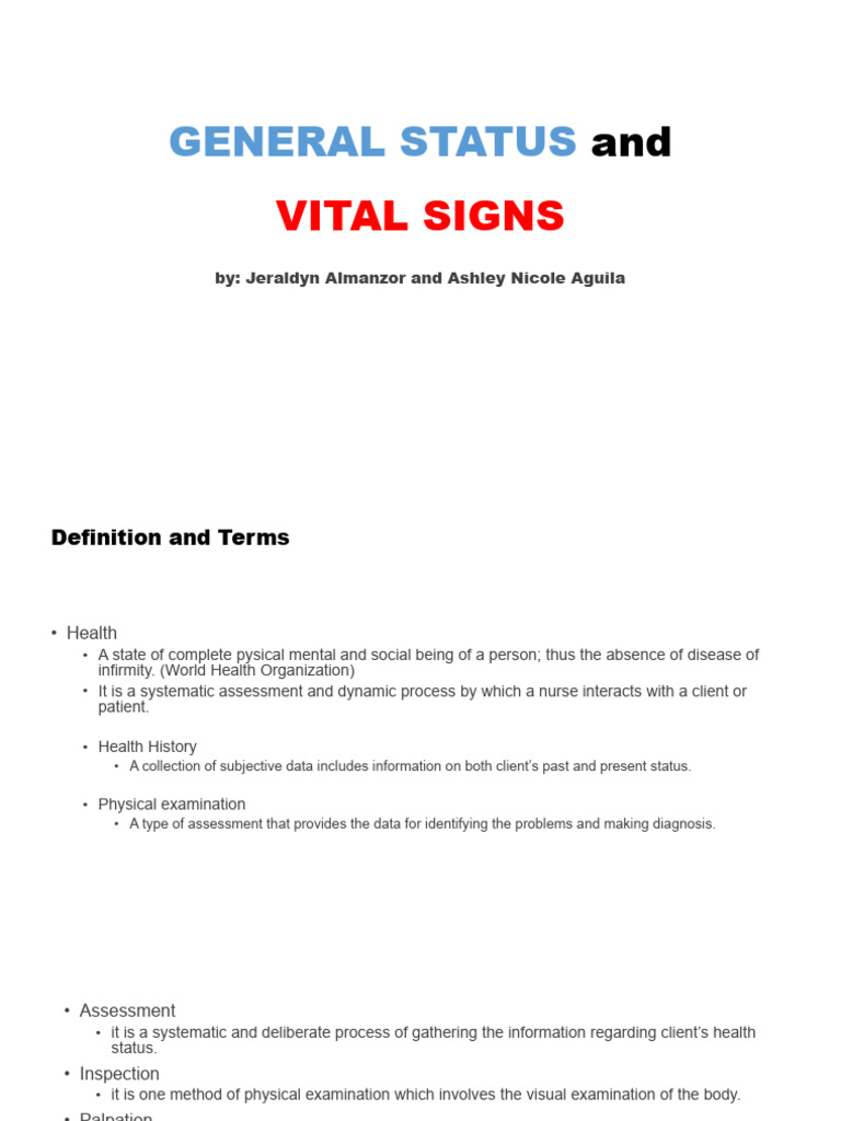 Health Assessment and Vital Signs Guide | PDF | Physical Examination ...