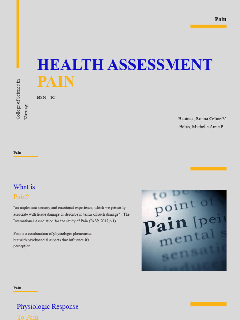 Health Assessment - Pain | PDF | Pain | Nerve