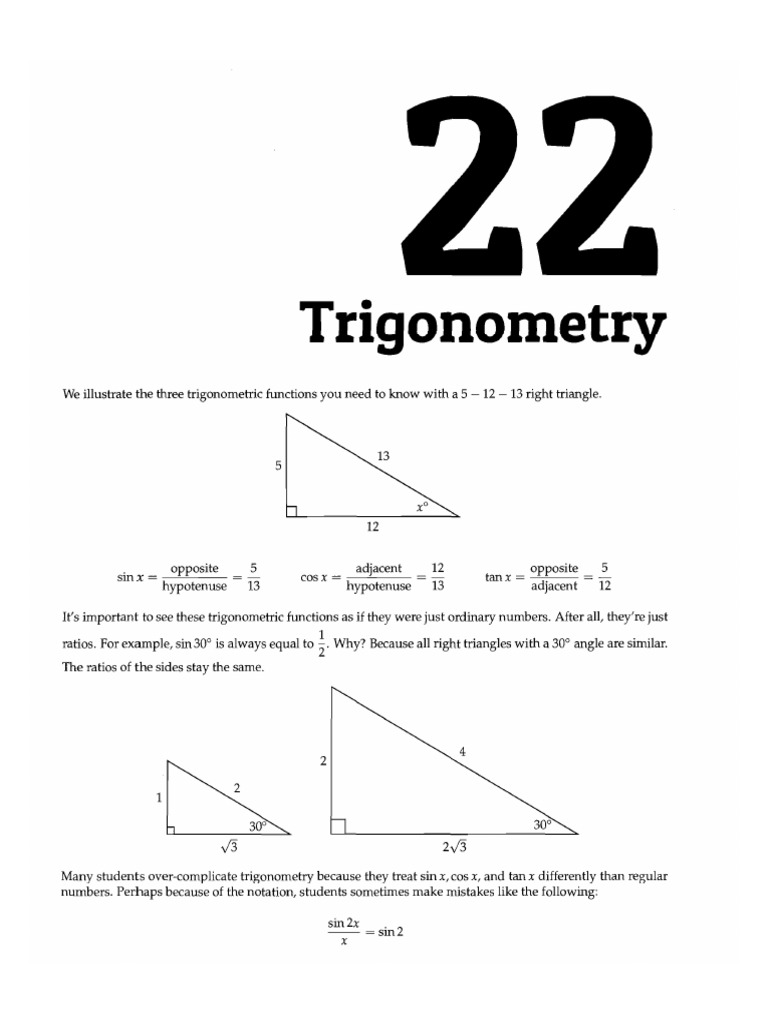 Trigonometry sat pdf