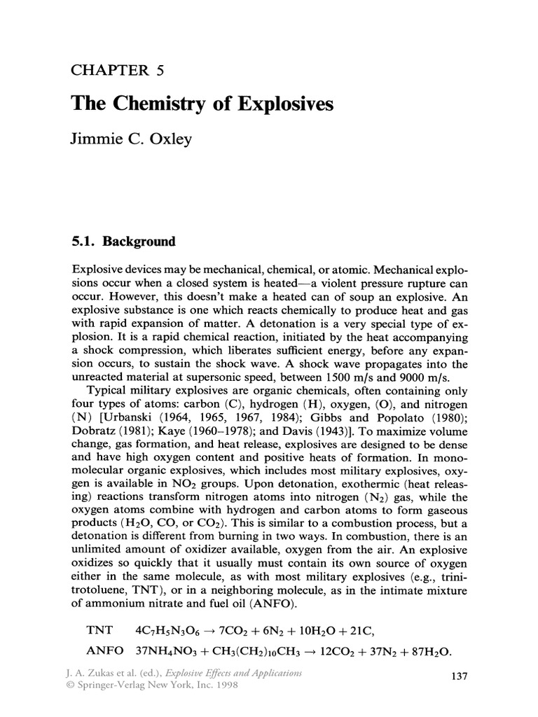 Chemistry of Explosives Explained | PDF | Combustion | Oxygen