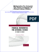 PDF Financial Mathematics For Actuarial Science The Theory of Interest 1St Edition Richard James Wilders Ebook Full Chapter