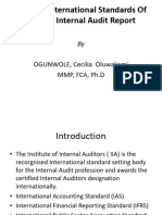 Modern International Standards of Writing Internal Audit Report DR Ogunwole