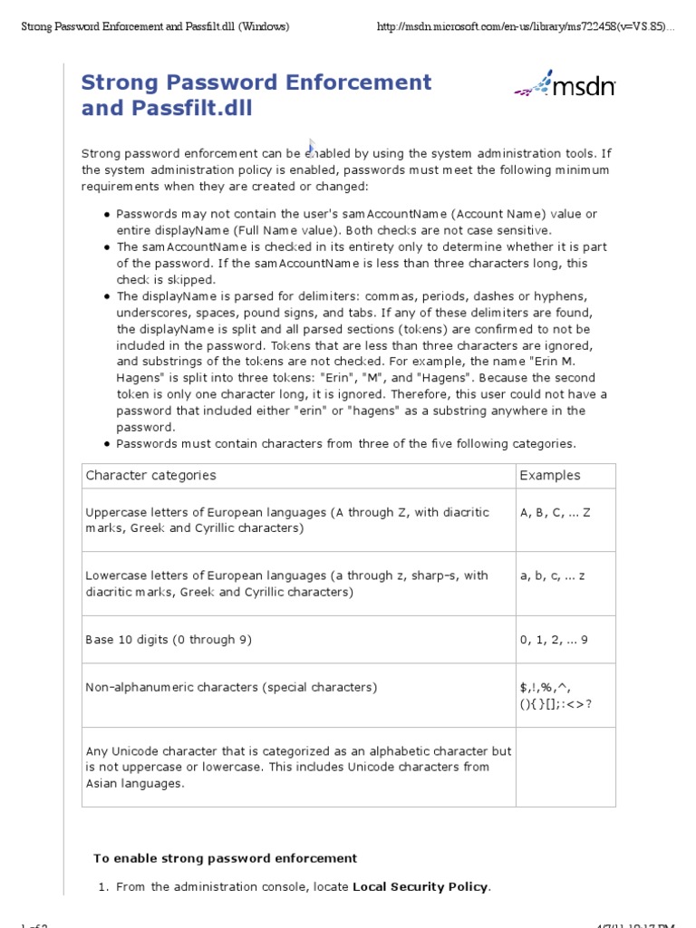 Password Complexity Requirements | PDF | Letter Case | Password