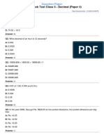 Decimals Mock Test