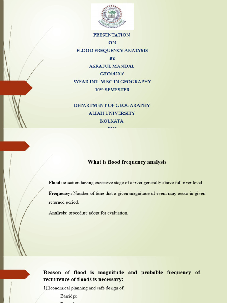 Flood Frequency Analysis Overview | PDF | Flood
