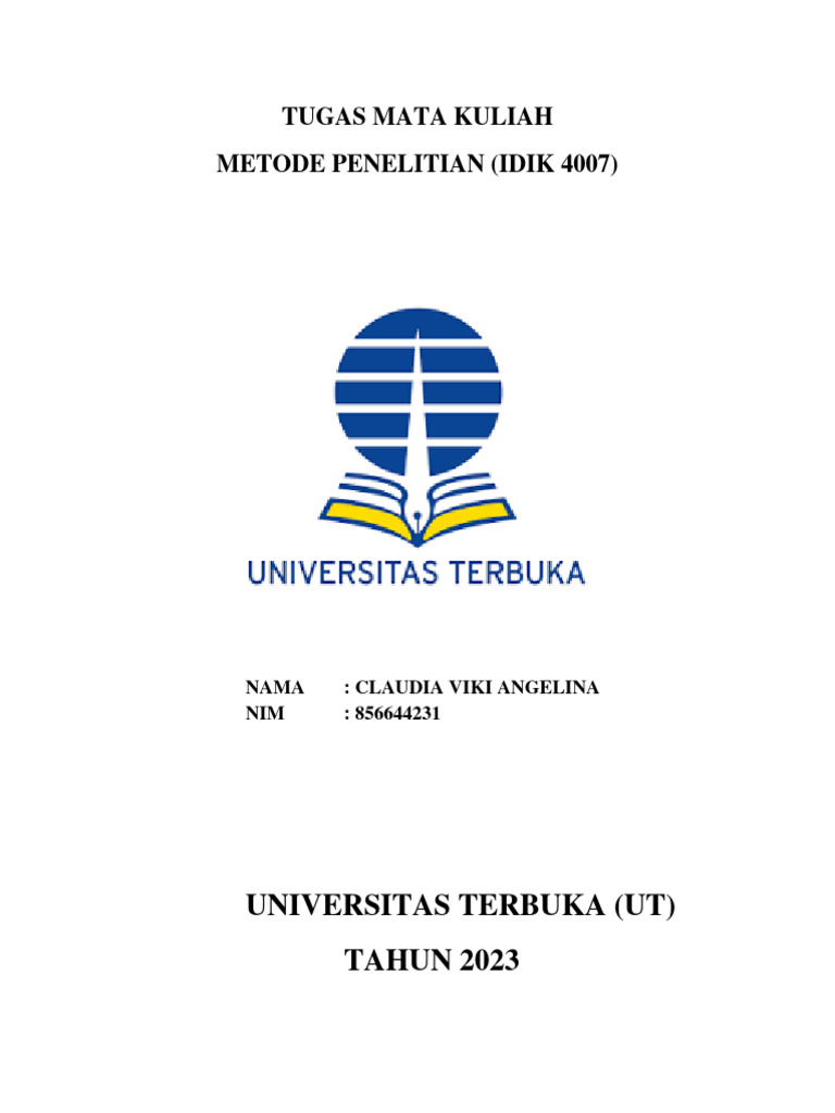 Tugas Metode Penelitian UT | PDF