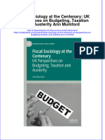 PDF Fiscal Sociology at The Centenary Uk Perspectives On Budgeting Taxation and Austerity Ann Mumford Ebook Full Chapter