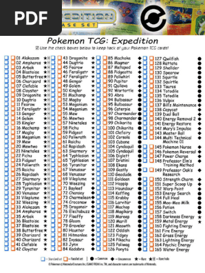 pokemon expedition base set card list Pokemon - Expedition Base Set - Feraligatr