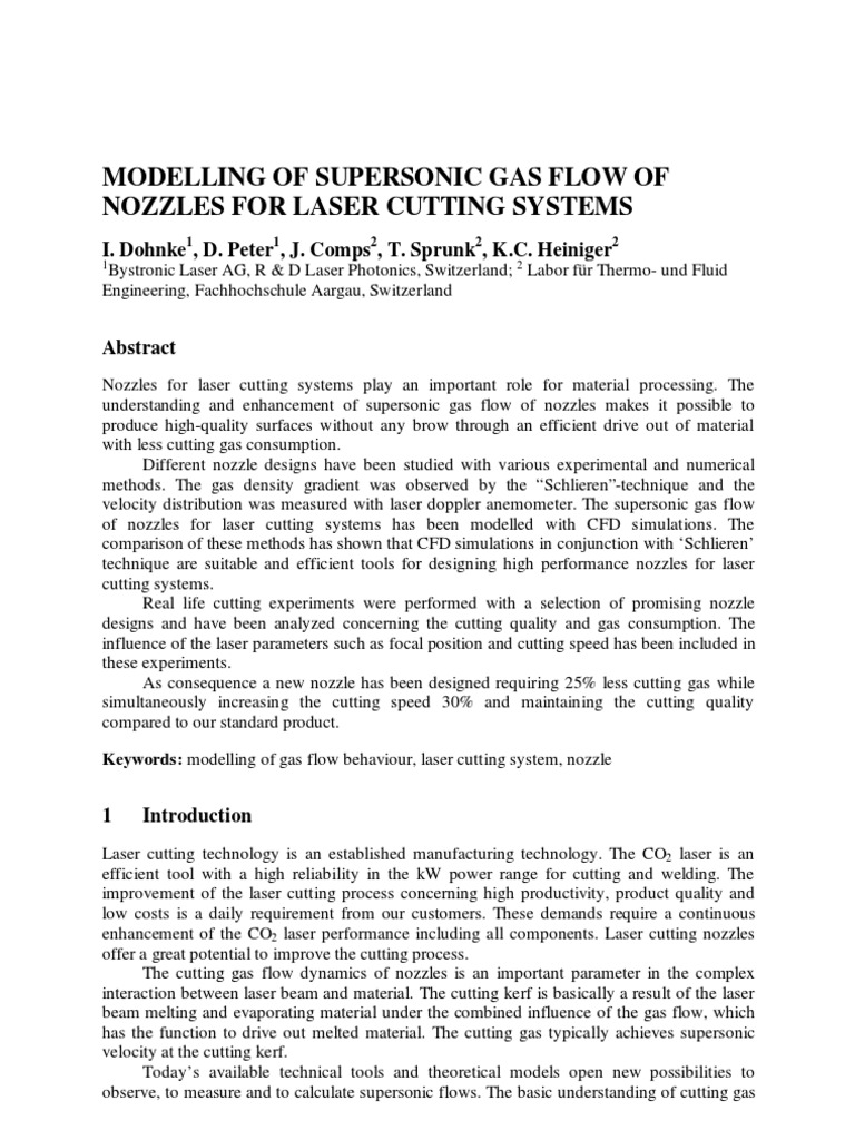 Modelling of Supersonic Gas Flow of Nozzles | PDF