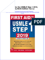 Textbook First Aid For The Usmle Step 1 2019 Twenty Ninth Edition Tao Le Ebook All Chapter PDF