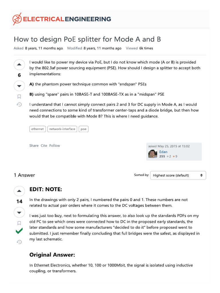 How To Design PoE Splitter | PDF