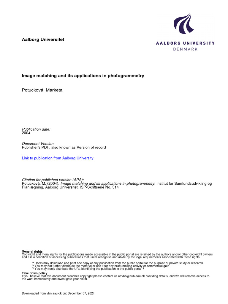 Image Matching and Its Applications in P | PDF | Image Resolution ...