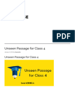 Unseen Passage For Class 4 - Learn CBSE