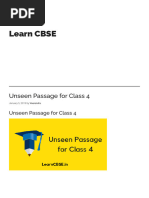 Unseen Passage For Class 4 - Learn CBSE